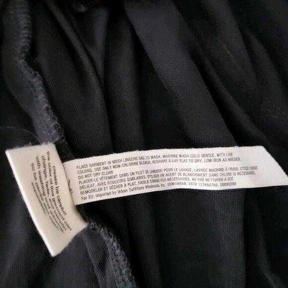 FREE PEOPLE INTIMATELY Mini Dress Womens L Black Burnout Babe Bodycon Velvet - Picture 8 of 8